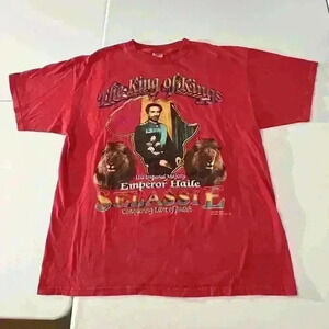 Vintage Rasta Reggae Rap T-Shirt XL King Selassie Bob Marley Sizzla Buju banton